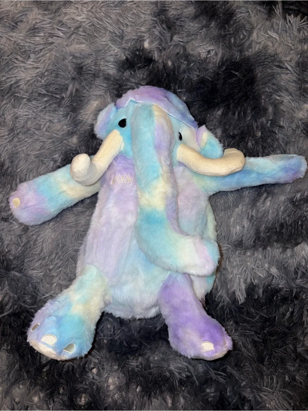 Wooli Plush Pastel Tie-Dye Stuffed Animal Backpack Official DJ Merch